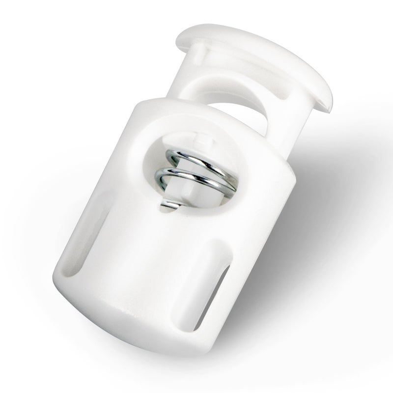 DYZD Plastic Cord Locks End Spring Stop Toggle Stoppers Multi-Colour (10PCS, White) - Image 1